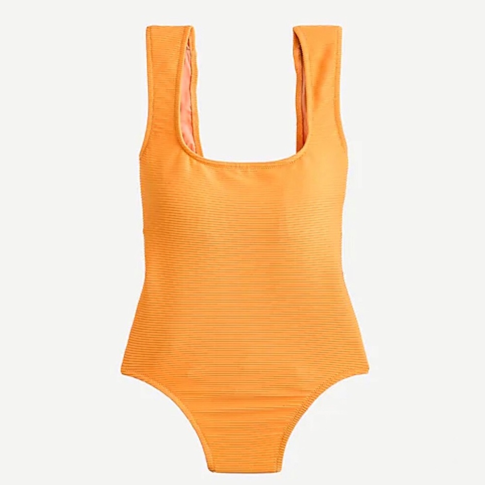NWT j.crew ribbed squareneck one piece swimsuit • size 12 / large